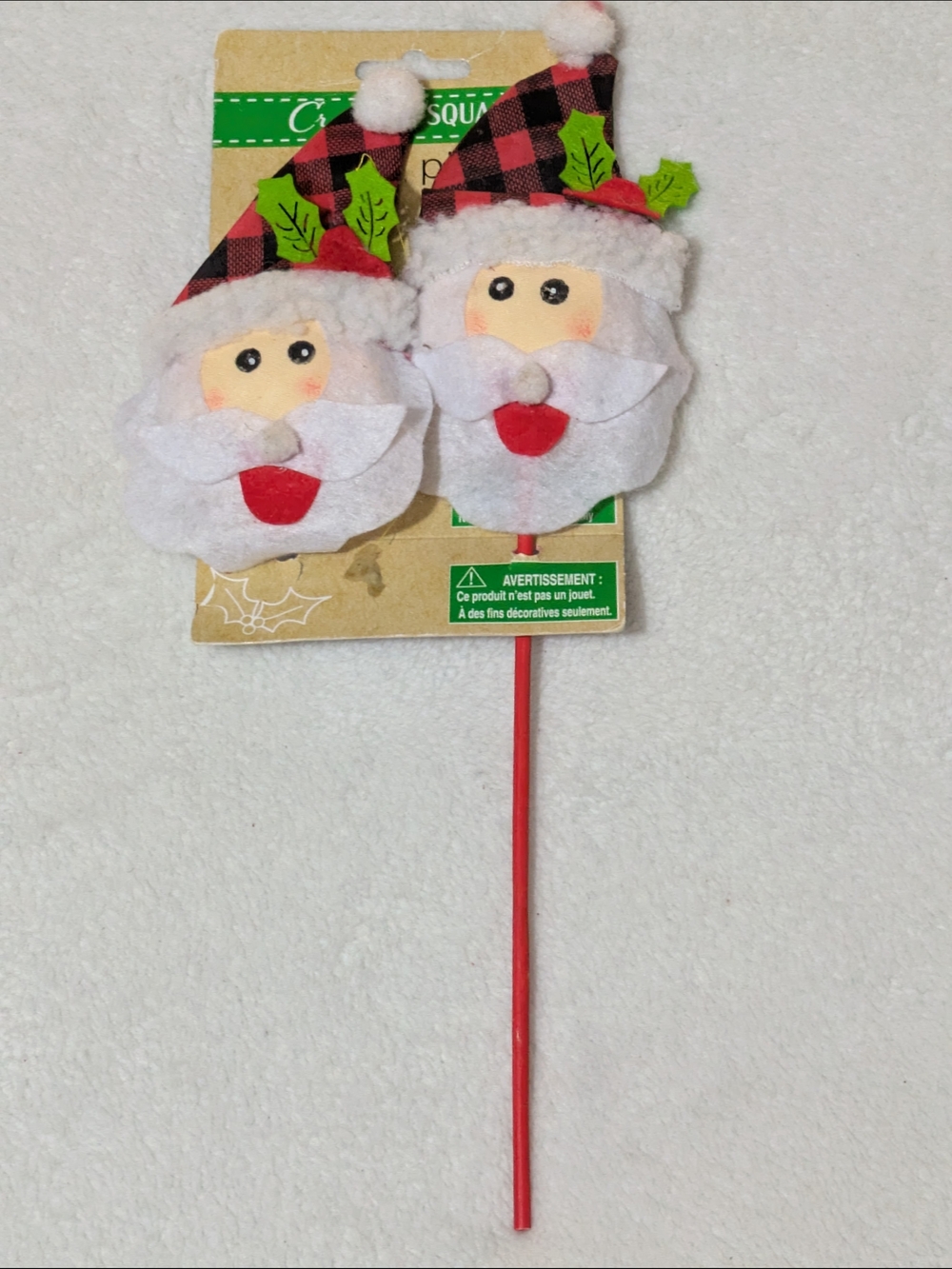 Crafter's Square SantFestive Red Buffalo Plaid Santa Picks - Home Party Supplies